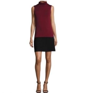 Bailey 44 Heavy Rib Drop Waist Dress Burgundy & Black size XS
